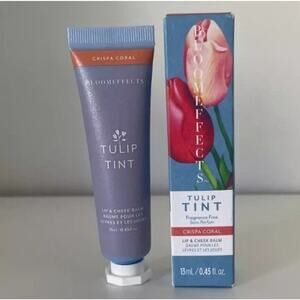 NIB Bloomeffects Tulip Tint Lip & Cheek Balm Crispa Coral 13ml Blush Color